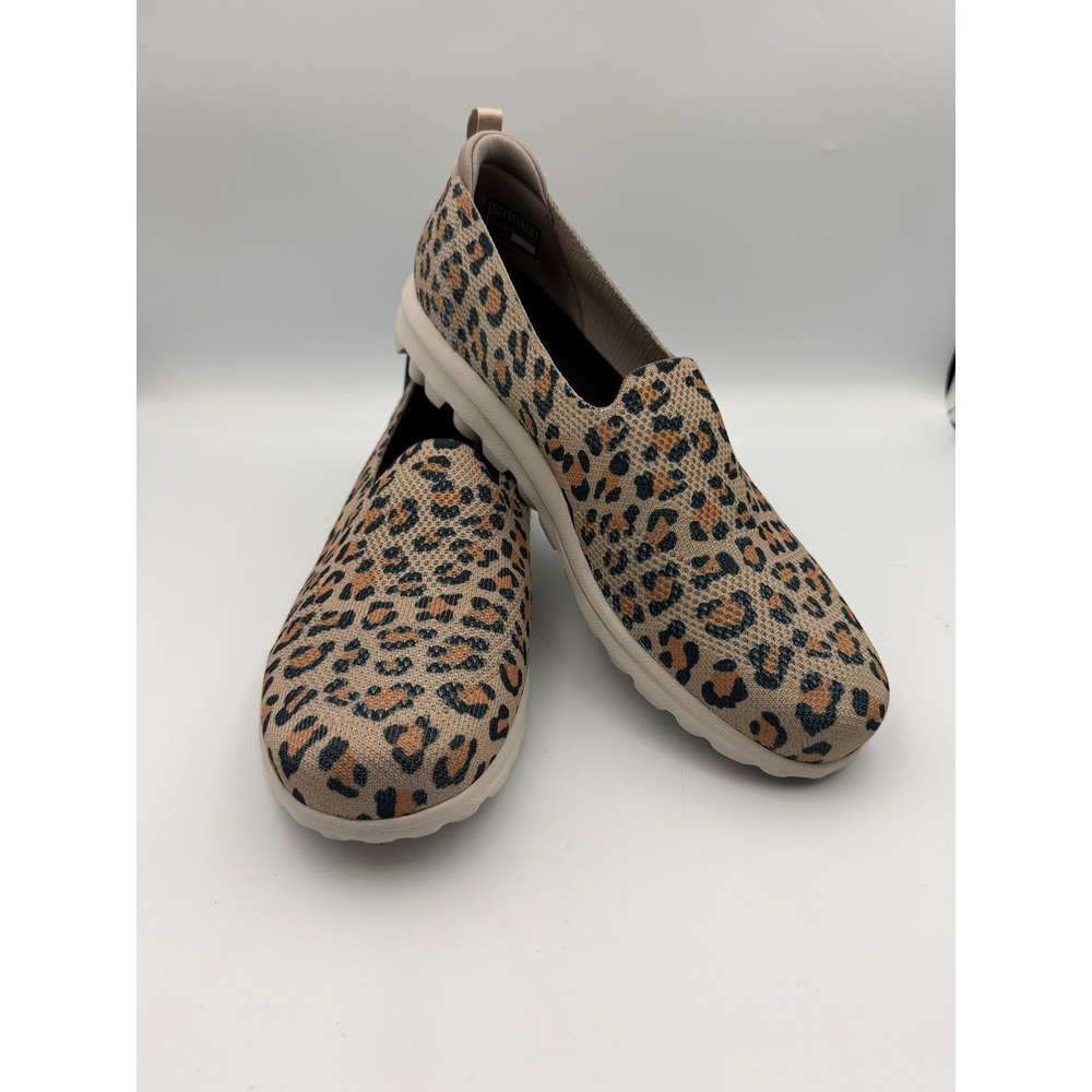 Skechers GoWalk Joy Leopard Print Slip On Walking Shoes Tan 124787 Womens 11